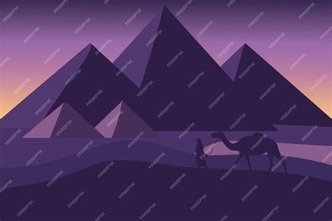 Flat landscape the pyramids of egypt on a very beautiful day | Premium ...