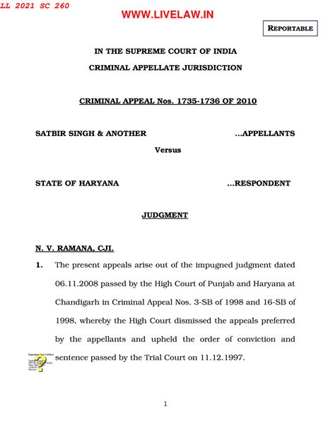 Satbir singh vs state of haryana ll 2021 sc 260 394139 - IN THE SUPREME ...