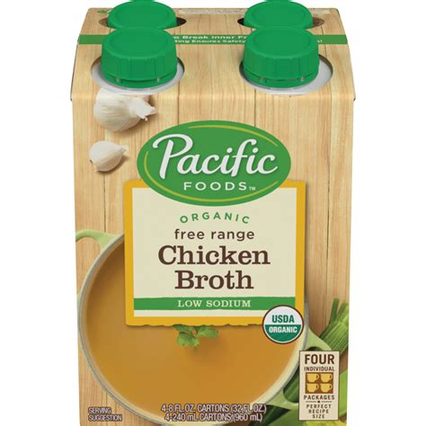 Pacific Organic Low-Sodium Chicken Broth 8oz 4ct | FreshDirect