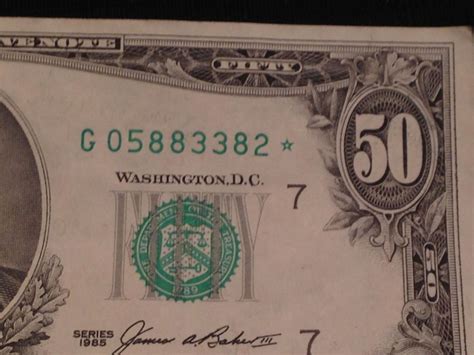 1985 Fifty $ 50 Dollar Bill Star Note 05883382 Series Chicago | #1863555341