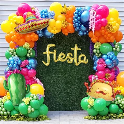 Cinco de Mayo Fiesta Balloon Arch Kit, 171Pcs Rainbow Colors Balloon ...