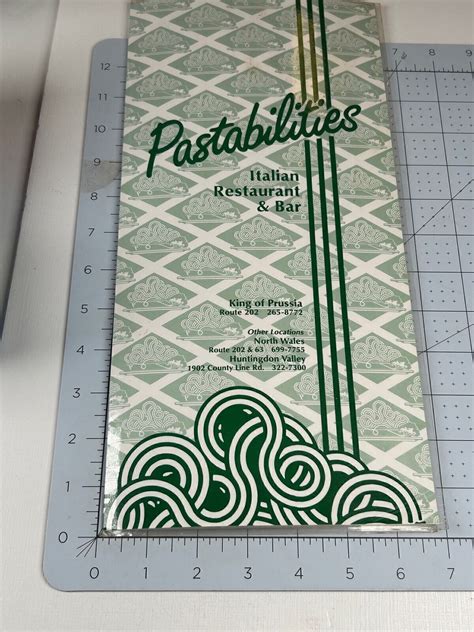 Restaurant Menu Pastabilities Italian Restaurant King of Prussia North ...