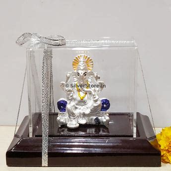 Buy Pure Silver Ganesh Idols Online at Best Price With Acrylic Gift Box ...
