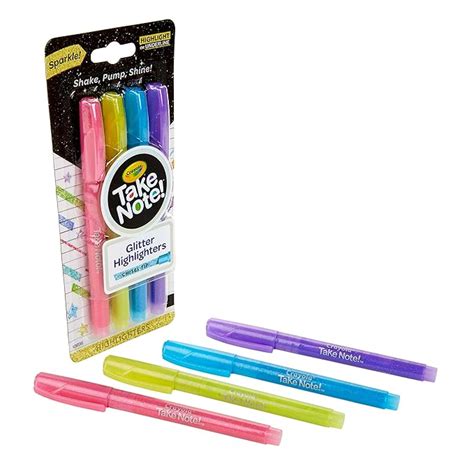 Crayola Take Note Glitter Highlighters, 4 Count – Krazy Caterpillar