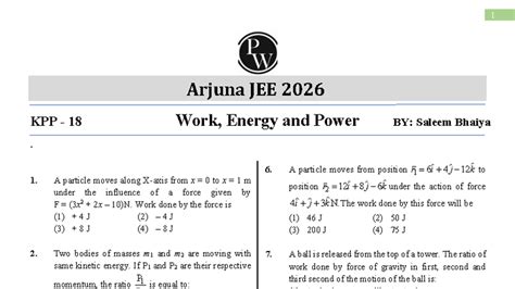 KPP 18 Final Exam: Work, Energy and Power Concepts - Studocu