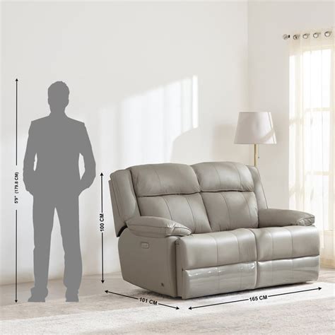 Buy Torino Half Leather 3+2 Seater Electric Recliner Set - Grey from ...