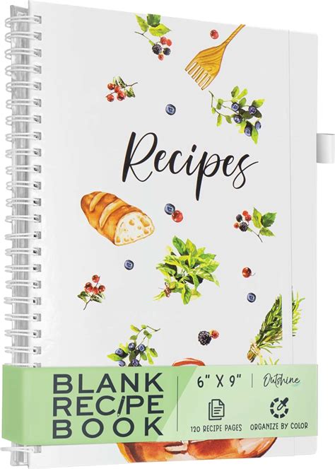 OUTSHINE Blank Recipe Book to Write in Your Own Recipes 6x9 Fresh ...