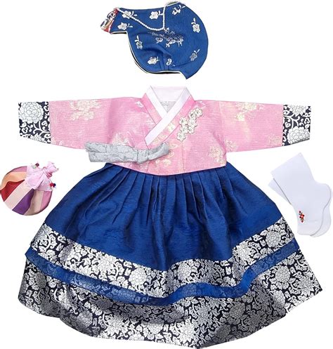 Buy Pink Hanbok Baby Girl Korea Traditional Clothing First Birthday ...