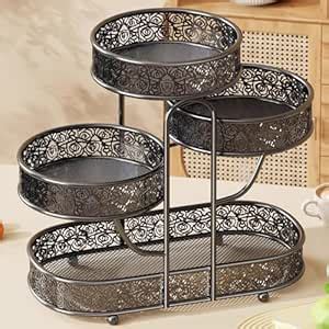 TRENDYNEST Iron Multi Layer Fruit Basket Snack Tray for Countertop ...