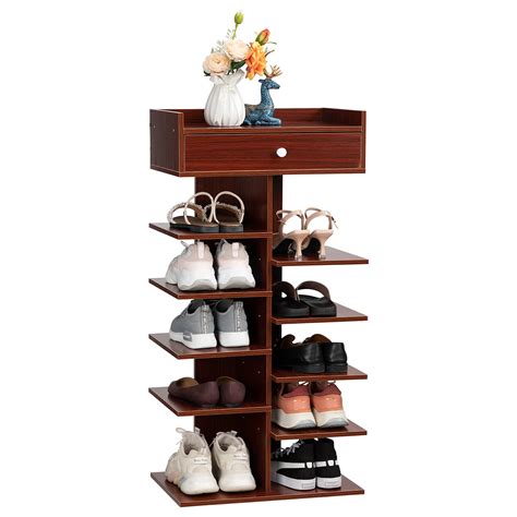 Paranta 5 Layer Vertical Shoe Rack Wooden Shoe Rack Drawers ...