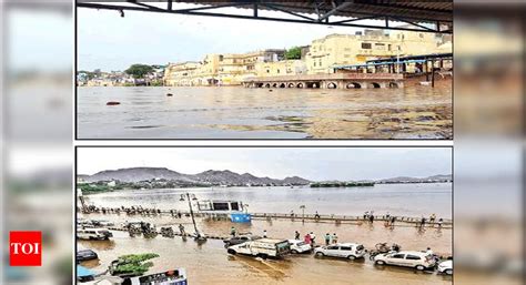 Anasagar, Pushkar Lake overflow after heavy rains in Rajasthan | Jaipur ...