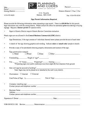 Fillable Online Sign Permit Information Required a 2500 fee prior to ...