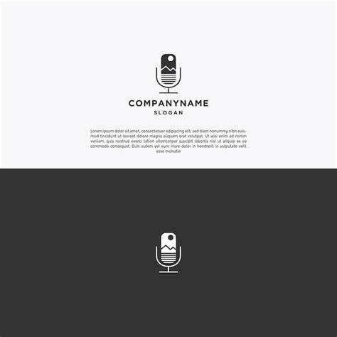 Podcast mountain logo icon design template | Premium Vector