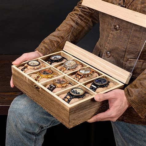 Medetai Luxury Watch Box 24 Grid Leather Watches Box Jewelry Display ...