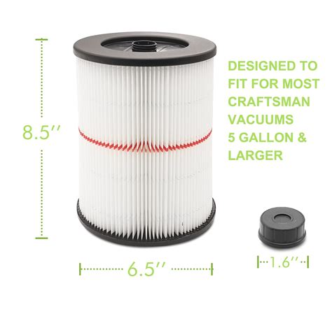 17816 Filter for Craftsman Shop Vac Air Filter, Replacement for Craftsman Wet Dry vac Filter for ...