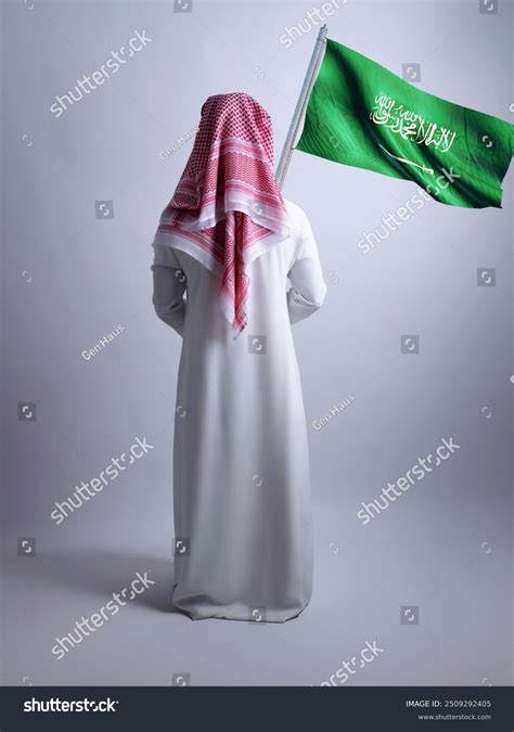 Saudi Man Holding Flag Saudi Arabia Stock Photo 2509292405 | Shutterstock