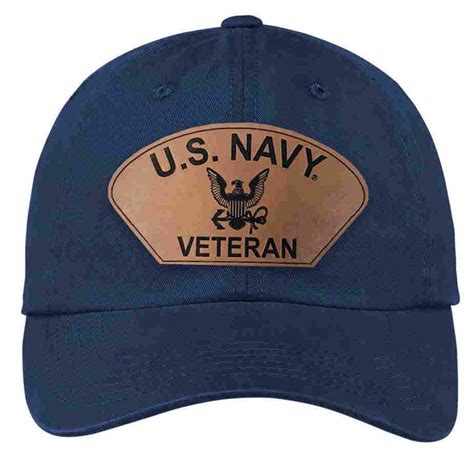 US Navy Veteran Leather Patch Hat | VetFriends