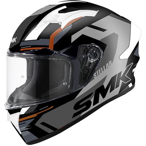 SMK Stellar Sports K Power Matt Black Grey Orange (MA267) Helmet– Moto ...