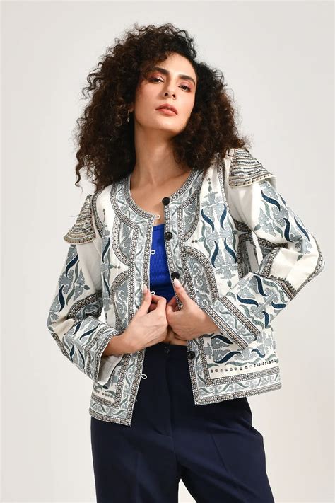 Embellished Cotton Classic Jacket
