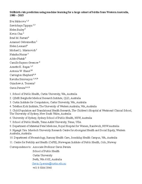 41598 2020 62210 Moesm 1 ESM - Stillbirth risk prediction using machine ...