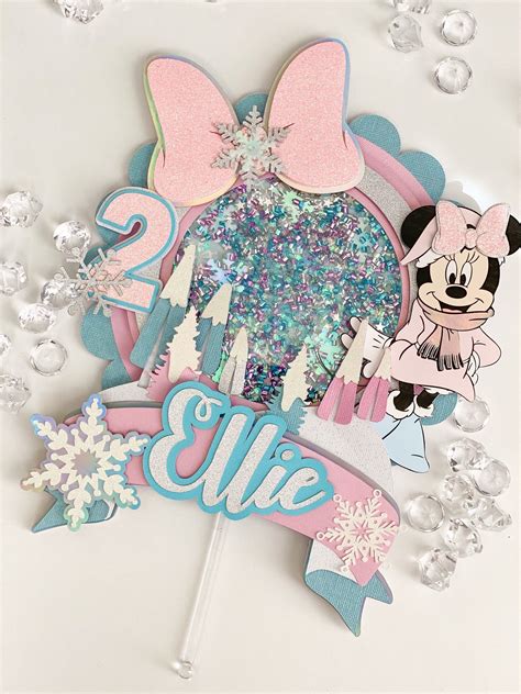 Minnie Mouse Winter Wonderland cake topper, winter themed cake topper ...