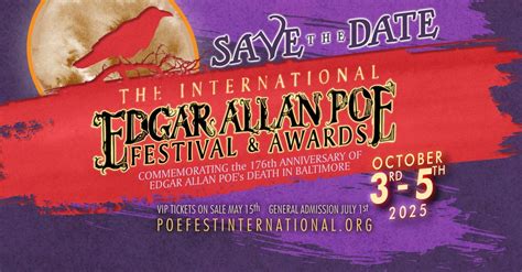 2025 International Edgar Allan Poe Festival, VIP Pre-Sales, 203 N ...