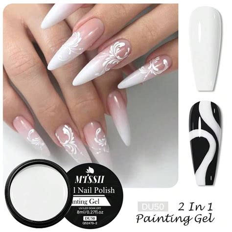 Mtssii 2 In 1 8ml No Wipe Painting Gel Nail Art Professional Nail Paint ...