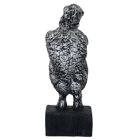 Silver Polyresin Man Sitting & Thinking Human Figurine – eCraftIndia