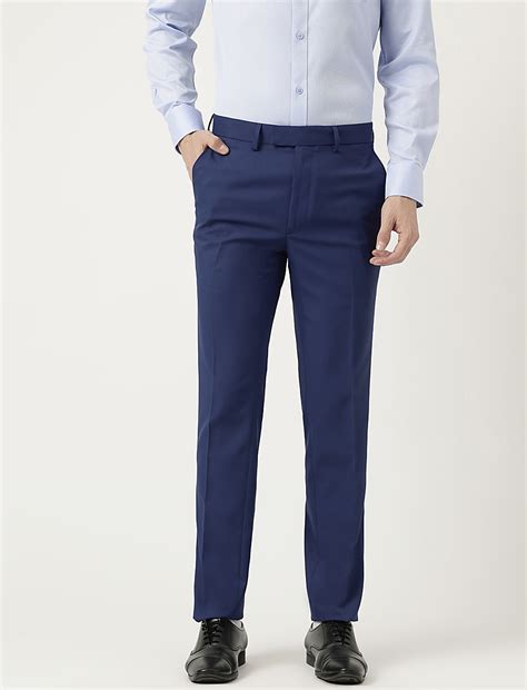 Buy Slim Fit Solid Trousers at Marks & Spencer