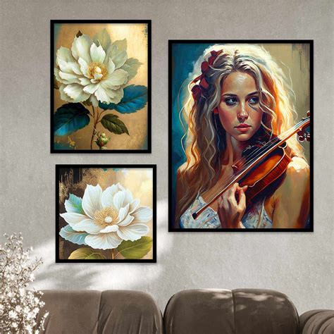 Kotart-Framed Modern Floral Abstracts: Nature-Inspired Gallery Wall Art-