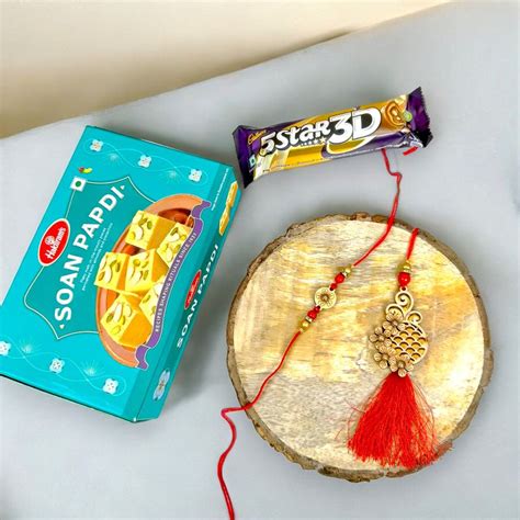 Send Rakhi Blissful Tassel Treats Online
