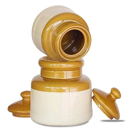 Buy Pure Source India Ceramic Pickle Jar/Kitchen Storage Jars - 500 Gm ...
