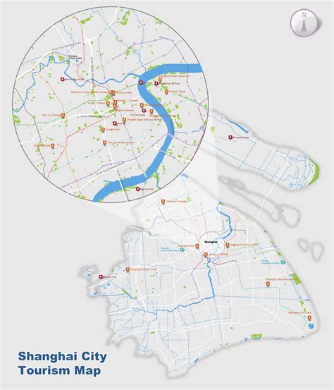 Shanghai Map, Map of Shanghai's Tourist Attractions and Subway