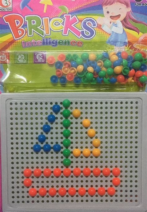 Buy Amity impex Mushrooms Nails Pegboard Colorful Building Bricks ...