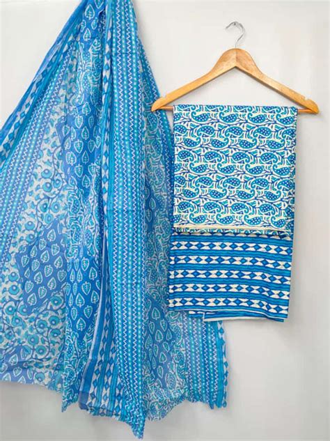 Screen Print Cotton Dupatta Suits – The Street Pal