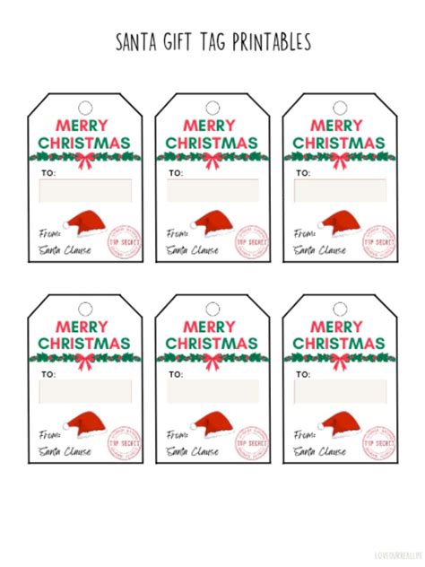 Free printable christmas gift tags santa, Download Free printable ...