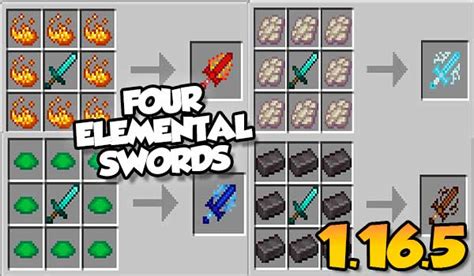 4 Elemental Swords Mod Minecraft 的图像结果