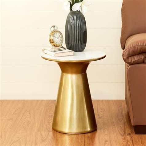 Buy Glow Marble Top End Table - Gold from Home Centre at just INR 19995.0