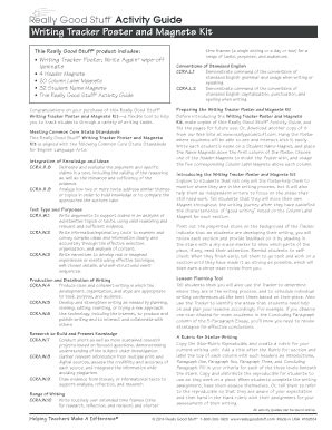 Fillable Online Writing Tracker Poster and Magnets Kit Fax Email Print ...