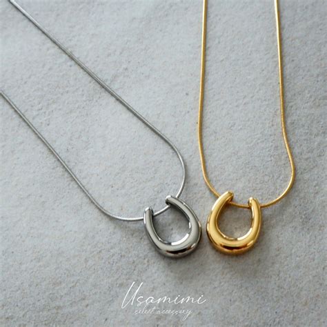 #M26 Surgical stainless horseshoe necklace | usamimi accessory store