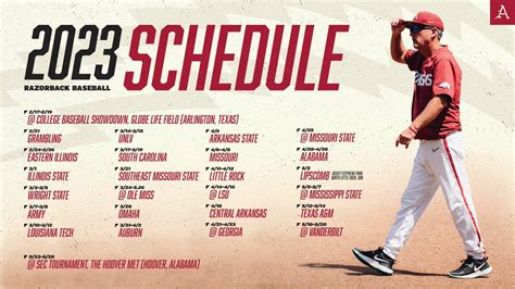 Razorback Baseball Schedule 2024 Printable - Printable Sight Words List