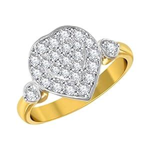 Vidhi Jewels Shinning Heart Gold Plated Brass Finger Ring for Women ...