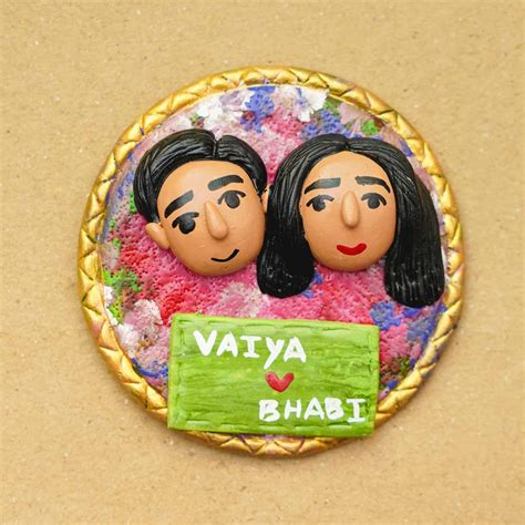 Buy Photo Personalized Handmade Caricature Couple Clay Fridge Magnet ...