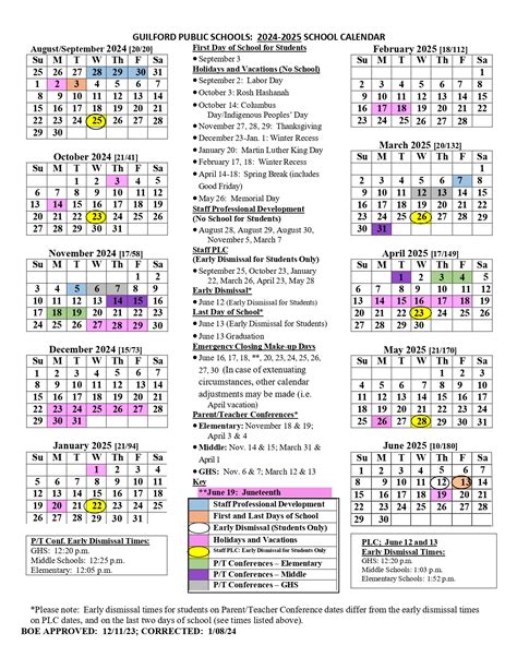 Guilford County Schools Calendar 2025-2026 [North Carolina]