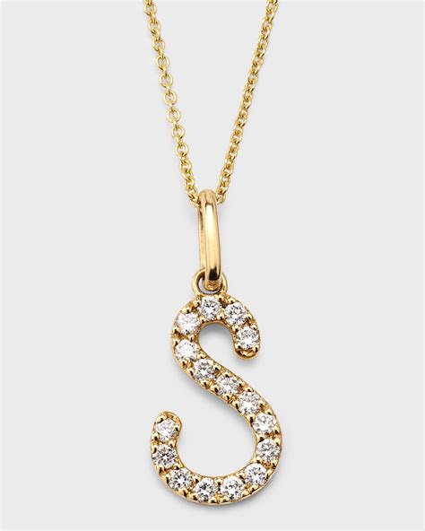14k Diamond Pave Initial Necklace | Neiman Marcus