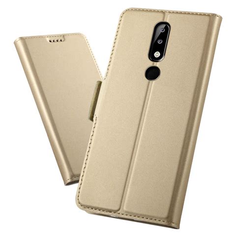Nokia 5.1 Plus Case, Nokia 5.1 Plus Cover Thin Flip Cover Case Leather ...