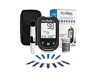AccuSure Instant Digital Simple Glucometer Kit |with 25 Strips,10 ...