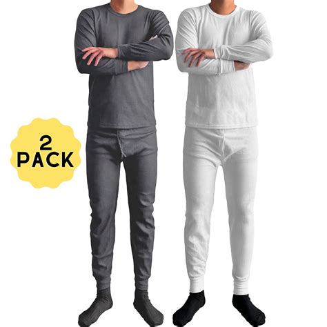 Ventana Mens 2pc 100% Cotton Thermal Underwear Set Long Johns - Walmart.com
