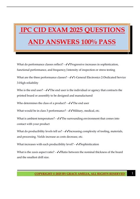 IPC CID EXAM 2025 QUESTIONS AND ANSWERS 100% PASS - CID - Stuvia US