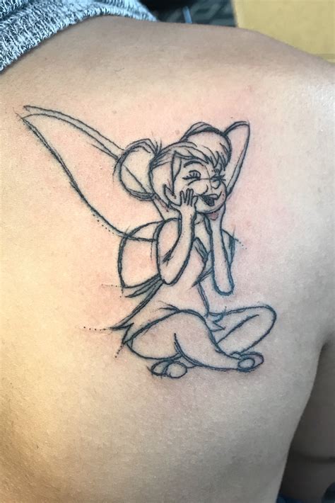 Tinkerbell Outline Tatovering